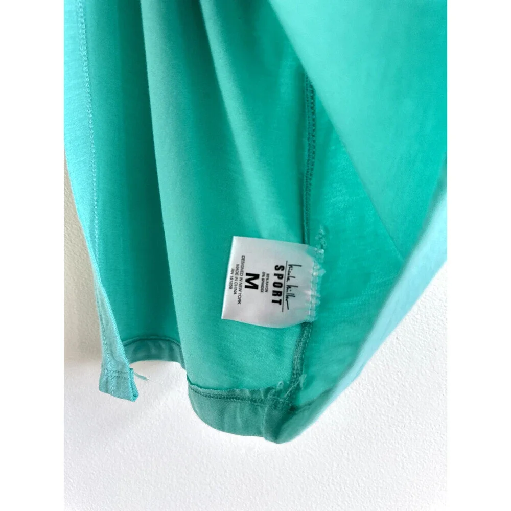 Nicole Miller Sport Teal open Back Stretch Activewear Tank Work Out size M $58 - Picture 3 of 7